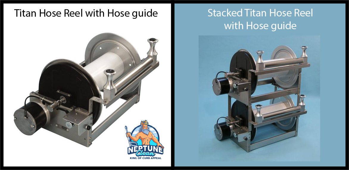 Titan hose reel for soft wash system