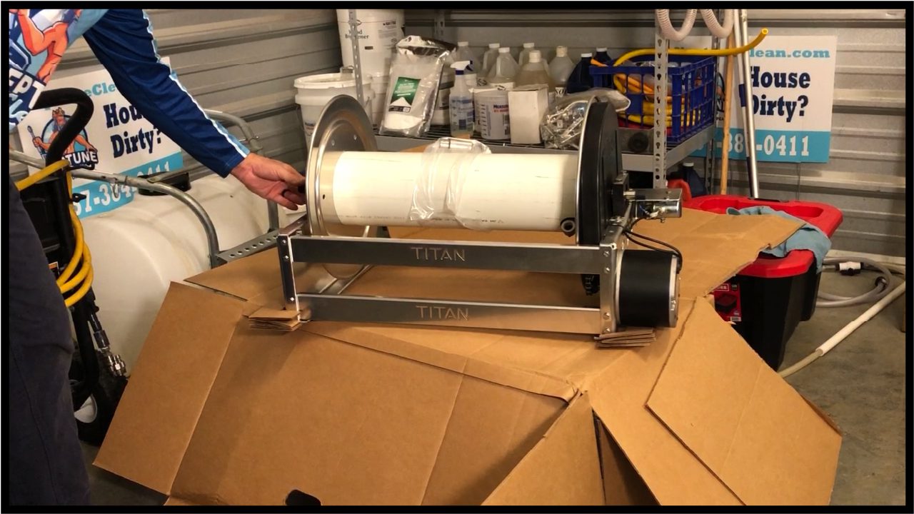 New Titan hose reel unboxed