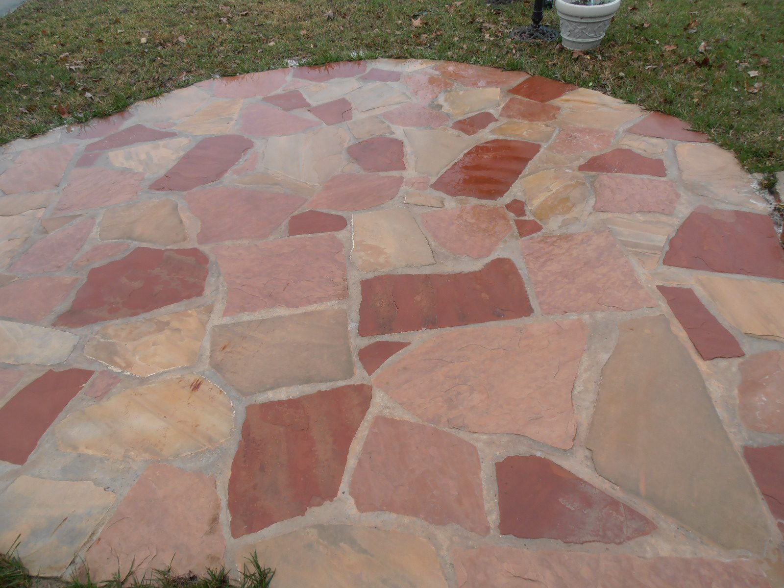 Stone patio after cleaning