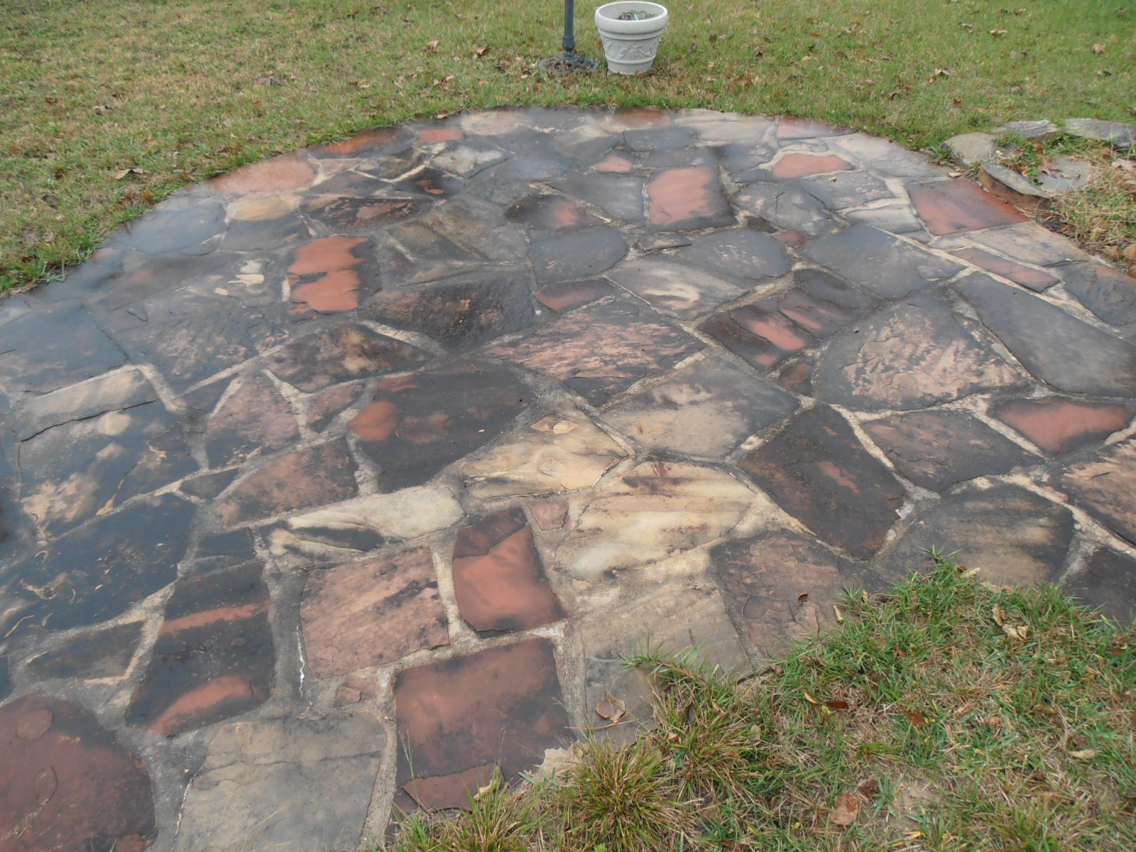 stone patio before